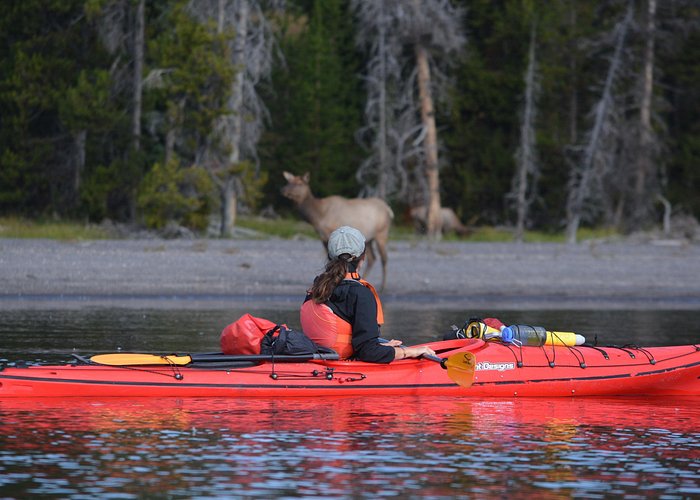 Sunset kayaking on Yellowstone Lake